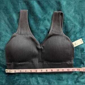 NWT Aerie Women's Size XL Superchill Seamless Padded Voop Black Bralette